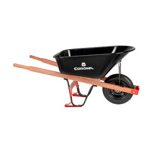 Corona 6 Cu. Ft. Professional Steel Wheelbarrow w/ Flat-Free Tire and Wood Handles