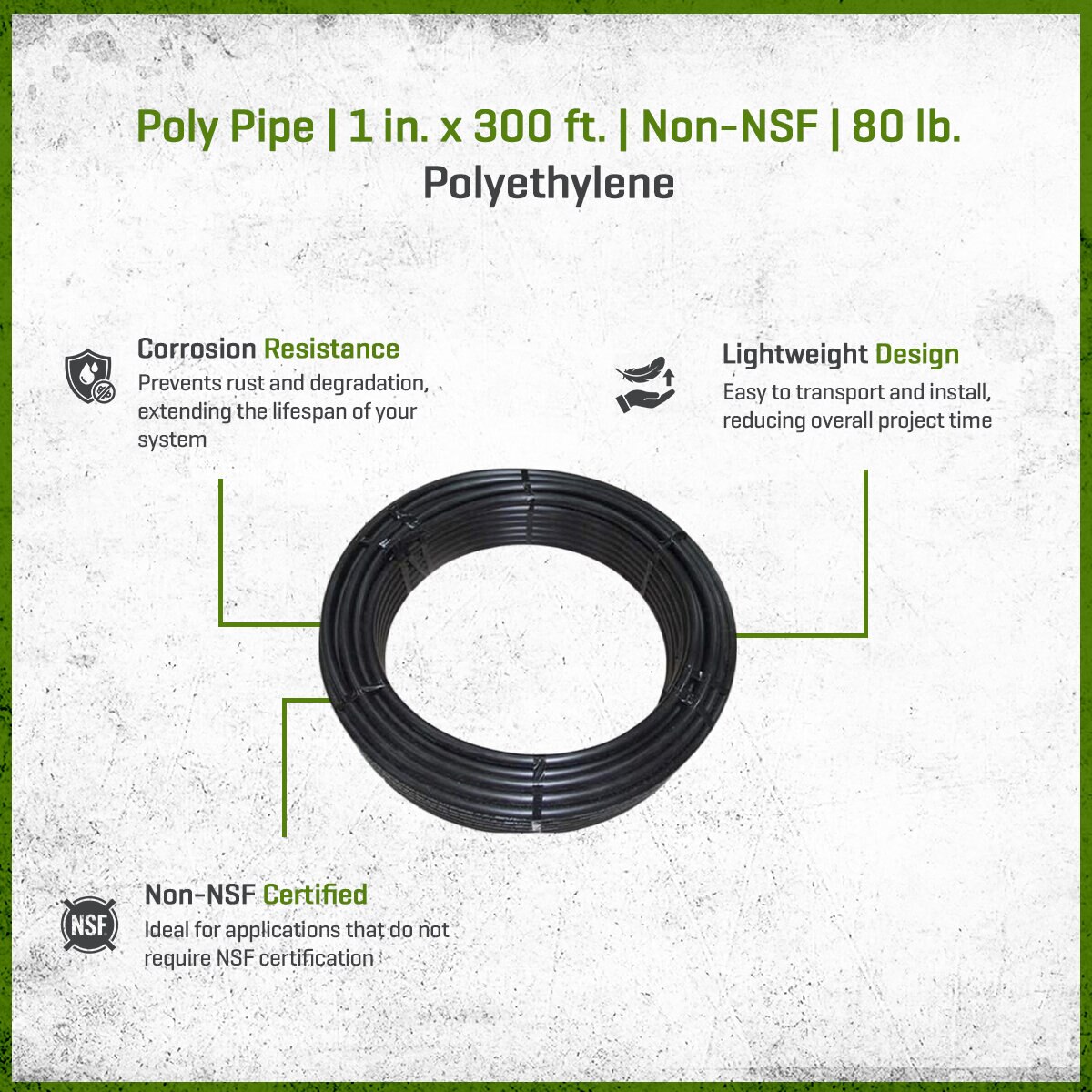 Poly Pipe 1 in. x 300 ft. Non-NSF 80 lb | SiteOne US