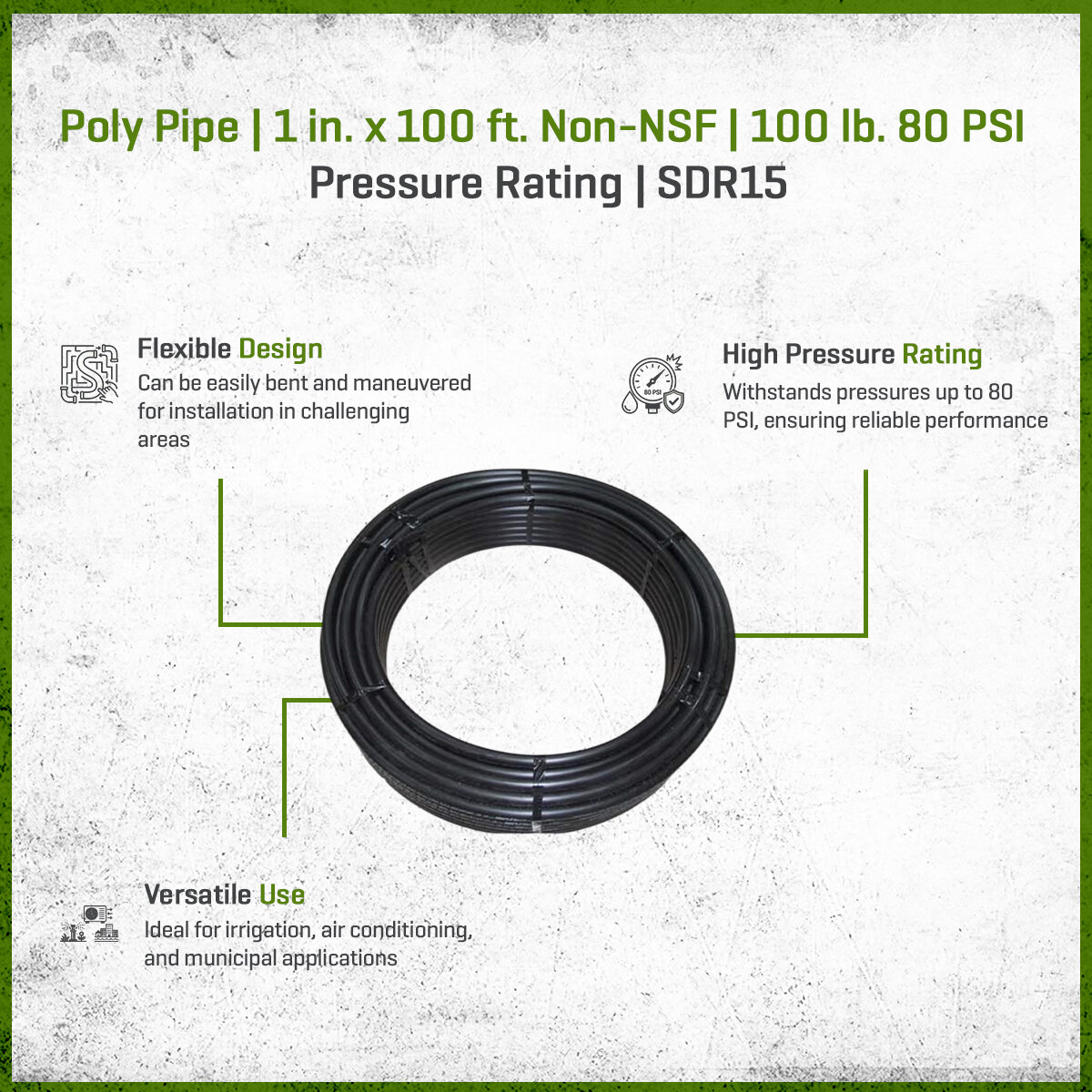 Poly Pipe 1 in. x 100 ft. Non-NSF 100 lb | SiteOne US