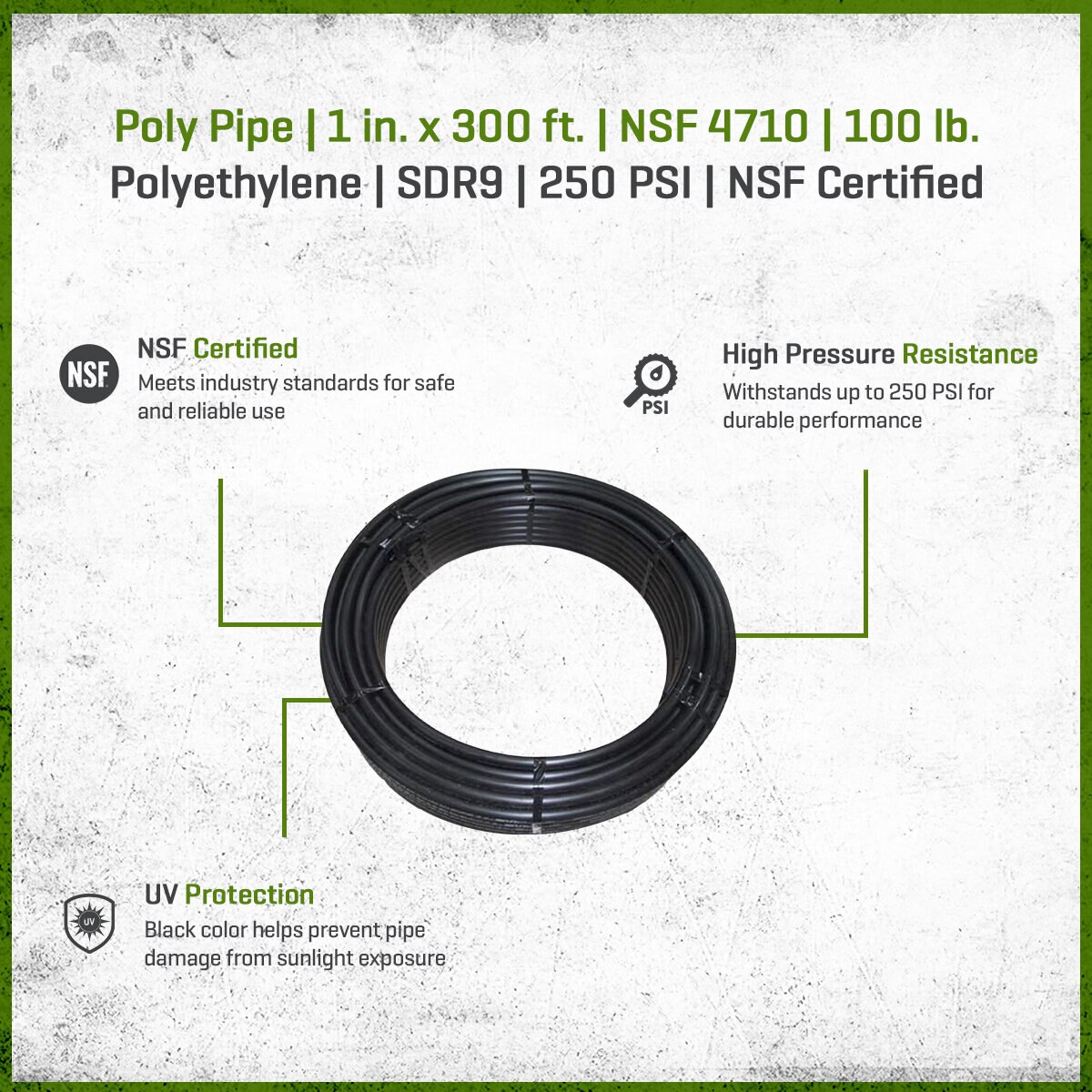 Poly Pipe 1 in. x 300 ft. NSF 4710 100 lb | SiteOne US