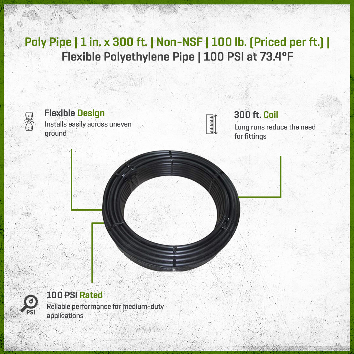 Poly Pipe 1 in. x 300 ft. Non-NSF 100 lb | SiteOne US