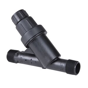 DIG Filter Pressure Regulating 25 PSI In-Line/WYE 3/4 in. MIPT Plastic Black 155 Mesh w/ Stainless Steel Screen & Flush Cap
