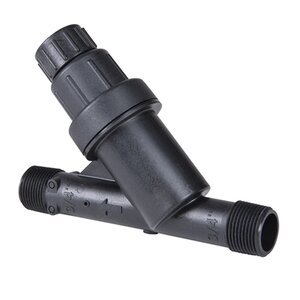 Dig Filter Pressure Regulating 45 PSI In-Line/WYE 3/4 in. MIPT Plastic Black 155 Mesh w/ Stainless Steel Screen & Flush Cap