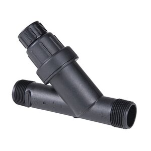 Dig Filter Pressure Regulating 45 PSI In-Line/WYE 1 in. MIPT Plastic Black 155 Mesh w/ Stainless Steel Screen & Flush Cap