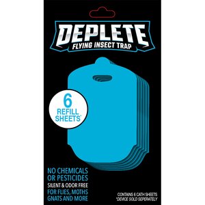 Deplete Indoor LED Flying Insect Trap Glue Sheet Refill-12 Pack