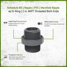 Sch 80 PVC Manifold Nipple with O-ring 1 in. MIPT Threaded Both Ends