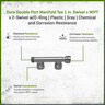 Dura Double Port Manifold Tee 1 in. Swivel x MIPT x 2-Swivel with O-Ring