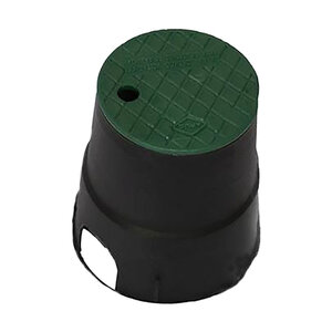 Dura Valve Box Round 6 in. Black Box w/ Green Lid Overlapping ICV