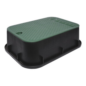 Dura Valve Box Rectangle 15 in. x 21 in. x 6 in. Black Box/Green Lid Overlapping ICV