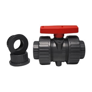 Dura True Union Ball Valve Threaded 150 PSI - 225 PSI 2 in. PVC w/ Buna-N #15 O-Rings 