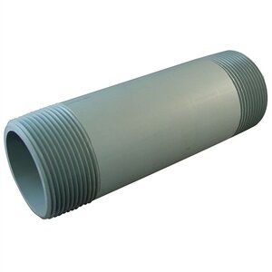EA Gray Sch 80 PVC Nipple 2 in. x 12 in. MIPT Threaded Both Ends