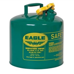 Eagle Type 1 Safety Gas Can Metal Green 5gal w/o Funnel
