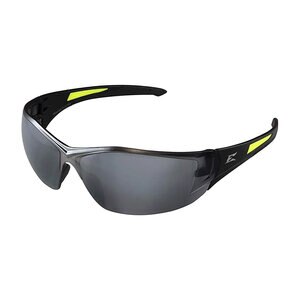 Edge Eyewear Delano G2 Safety Glasses Black Frame Silver Mirror Lens