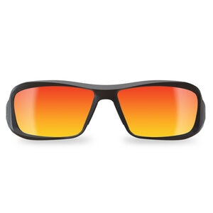 Edge Eyewear Brazeau Safety Glasses Black Frame Aqua Precision Red Mirror Lens