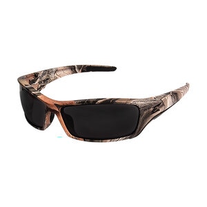 Wolf Peak Reclus Safety Glasses Forest Camo Frame Polarized Smoke Lenses