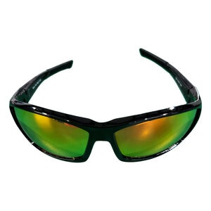 Edge Eyewear Safety Glasses Mazeno Slim Fit Black Frame Aqua Precision Red Mirror Lens