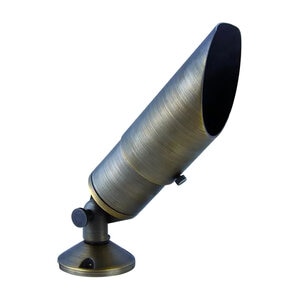 Elegant Lighting Elitco Bullet Shroud Adjustable Light Antique Brass Finish, MR16 Socket, 12V 50W, Ground Mount, 8 in. Height