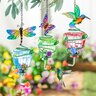 Glass Hummingbird Feeder w/Flying Icons 4.3 in. x 5.1 in. x 10.6 in.