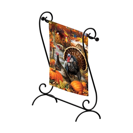 Evergreen Scroll Garden Flag Stand