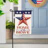 Evergreen Garden Flag Burlap Home of the Brave 12-1/2 in. x 18 in.