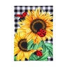 Sunflower Ladybugs Burlap Garden Flag