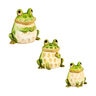 Ceramic Frog Family Statue Small