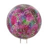 Mosaic Glass Gazing Ball Pink and Green Crackle 10 in.