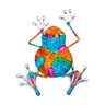 Gradient Frog Garden Statue Metal 5 in.