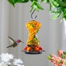 Pollinator Garden Art Glass Swirl Hummingbird Feeder