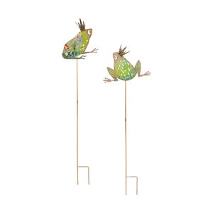 Pollinator Garden Garden Stake Royal Frog Metal 41 in.