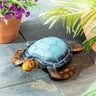Blue Coastal Garden Statue Vivid Sea Turtle Metal 4 in.