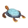 Blue Coastal Garden Statue Vivid Sea Turtle Metal 4 in.