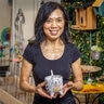 Petal and Plow Planter Ceramic Cat
