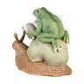Pollinator Garden Statue Reading Frog Sitting On Snail and Turtle Resin 7 in.