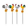 Petal and Plow Rooster Plant Pick Metal