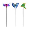 Pollinator Garden Glow in the Dark Metal Butterfly/DragonFly/Hummingbird Stake 28 in.
