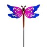 Pollinator Garden Glow in the Dark Metal Butterfly/DragonFly/Hummingbird Stake 28 in.