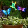 Pollinator Garden Glow in the Dark Metal Butterfly/DragonFly/Hummingbird Stake 28 in.