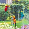 Pollinator Garden Frog Rain Gauge Stake Metal 36 in.