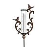 Pollinator Garden Rain Gauge Stake Bronze Pollinator 36 in.