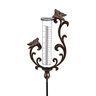 Pollinator Garden Rain Gauge Stake Bronze Pollinator 36 in.