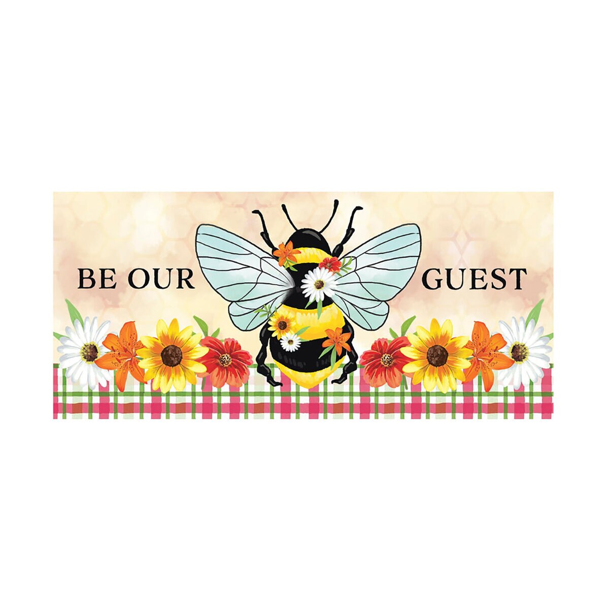 Evergreen Sassafras Switch Door Mat Bee Summer 22 in. x 10 in | SiteOne US