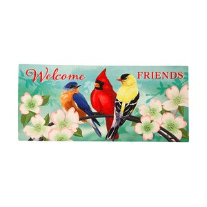 Evergreen Sassafras Switch Door Mat Welcome Friends Spring 22 in. x 10 in.