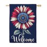 Evergreen House Flag Suede Patriotic Vibrant Sunflower 28 in. x 44 in.