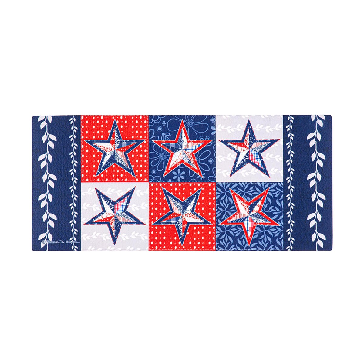 Evergreen Sassafras Switch Door Mat Red, White, and Blue Stars 22 in. x ...