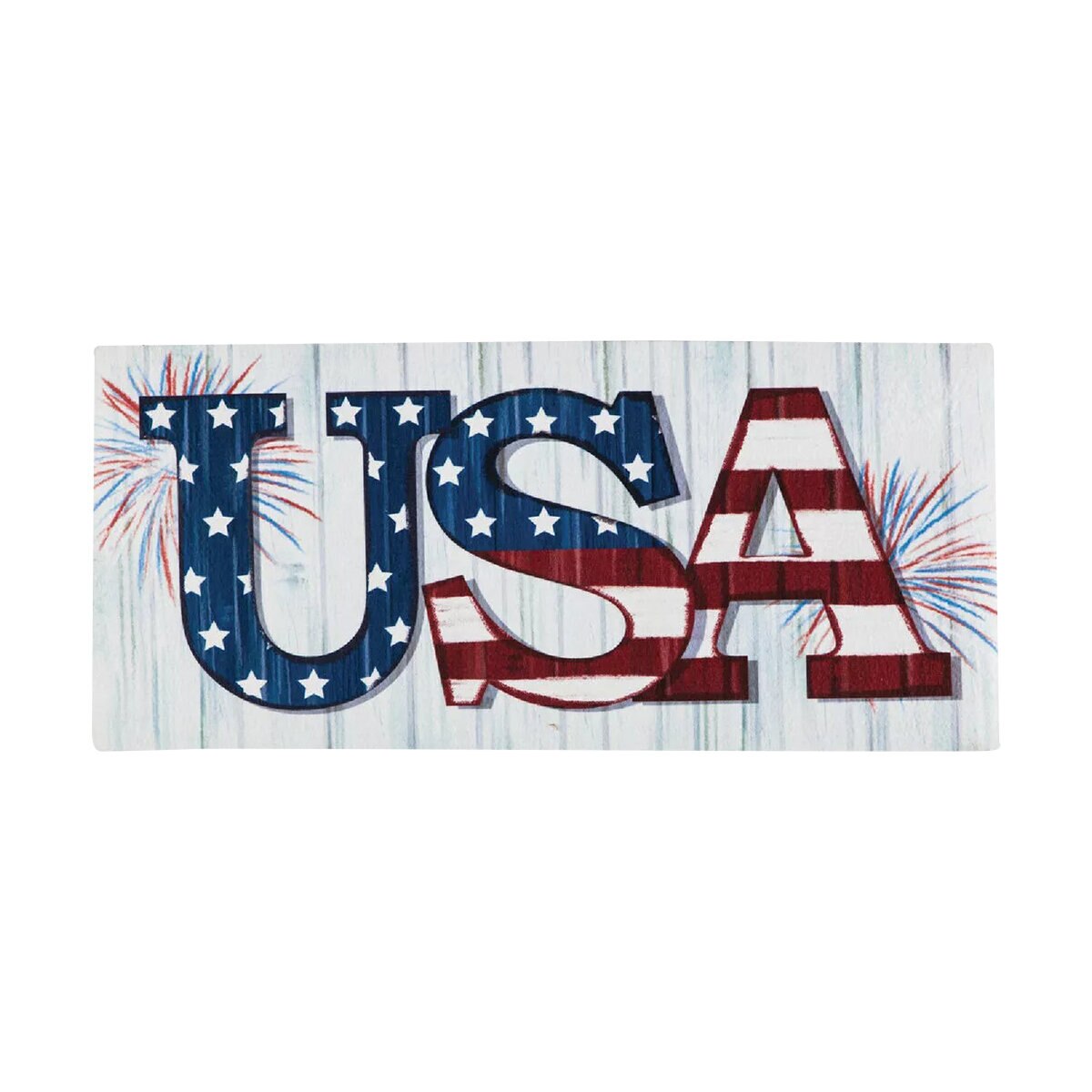 Evergreen Sassafras Switch Door Mat USA Fireworks 22 in. x 10 in ...