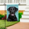 Evergreen Garden Flag Suede Black Labrador 12-1/2 in. x 18 in.