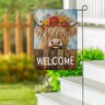 Evergreen Garden Flag Suede Summer Highland Cow Welcome 12-1/2 in. x 18 in.