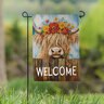 Evergreen Garden Flag Suede Summer Highland Cow Welcome 12-1/2 in. x 18 in.