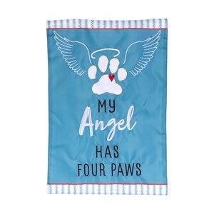 Evergreen Garden Flag My Angel Has Four Paws Applique 12-1/2 in. x 18 in.